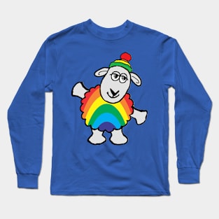 Rainbow Pop Art Tattoo Sheep by LowEndGraphics Long Sleeve T-Shirt